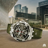 Maurice Lacroix Aikon Quartz Black Dial Green Crocodile Leather Strap Watch for Men - AI1008-PVB21-330-1 Authentic Buy Shop Now