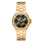 Michael Kors Lennox Quartz Black Dial Gold Steel Strap Watch For Women - MK7404 Authentic Buy Shop Now