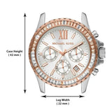 Michael Kors Everest Chronograph Silver Dial Two Tone Steel Strap Watch For Women - MK6975 Authentic Buy Shop Now