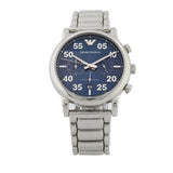 Emporio Armani Luigi Chronograph Blue Dial Silver Steel Strap Watch For Men - AR11132 Authentic Buy Shop Now