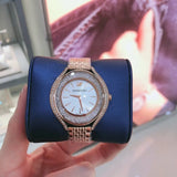 Swarovski Crystalline Aura Silver Dial Rose Gold Steel Strap Watch for Women - 5519459 Authentic Buy Shop Now