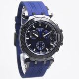 Tissot T Race Chronograph Blue Dial Blue Silicone Strap Watch For Men - T115.417.37.041.00 Authentic Buy Shop Now
