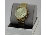 Michael Kors Runway Chronograph Gold Dial Gold Steel Strap Watch For Women - MK5698 Authentic Buy Shop Now