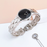 Calvin Klein Snake Black Dial Silver Steel Strap Watch For Women - K6E23141 Authentic Buy Shop Now