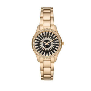 Michael Kors Layton Quartz Black Dial Gold Steel Strap Watch For Women - MK6892 Authentic Buy Shop Now