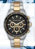 Michael Kors Layton Chronograph Black Dial Two Tone Steel Strap Watch For Men - MK8784 Authentic Buy Shop Now