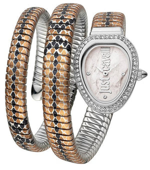 Just Cavalli Glam Snake White Dial Multicolor Steel Strap Watch for Women - JC1L163M0215 Authentic Buy Shop Now