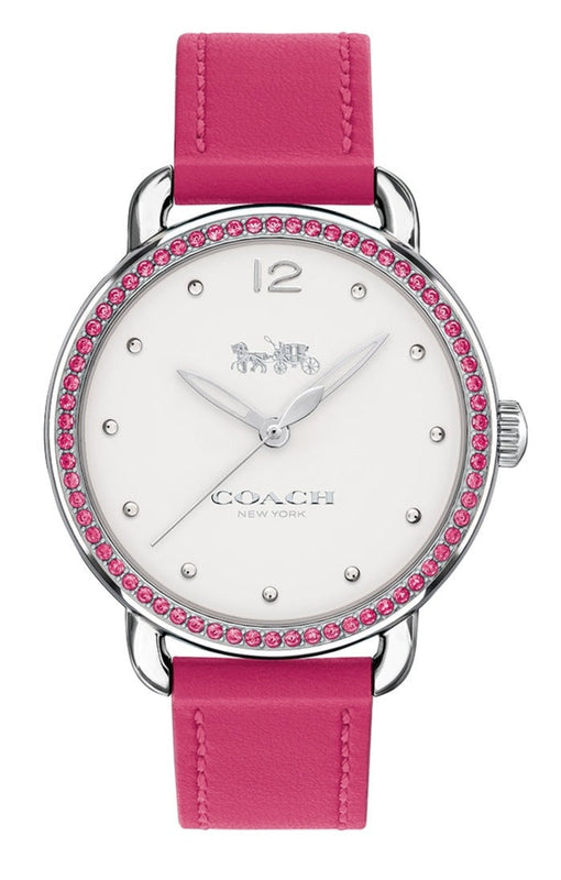 Coach Delancey White Dial Red Leather Strap Watch for Women - 14502879 Authentic Buy Shop Now
