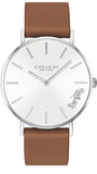 Coach Perry Silver Dial Brown Leather Strap Watch for Women - 14503120 Authentic Buy Shop Now