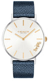 Coach Perry White Dial Blue Leather Strap Watch for Women - 14503156 Authentic Buy Shop Now