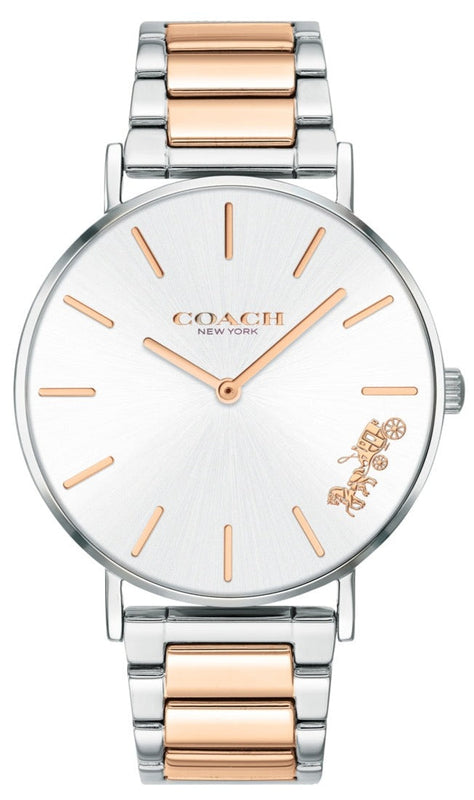 Coach Perry Silver Dial Two Tone Steel Strap Watch for Women - 14503346 Authentic Buy Shop Now