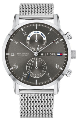 Tommy Hilfiger Kane Black Dial Silver Mesh Bracelet Watch for Men - 1710402 Authentic Buy Shop Now