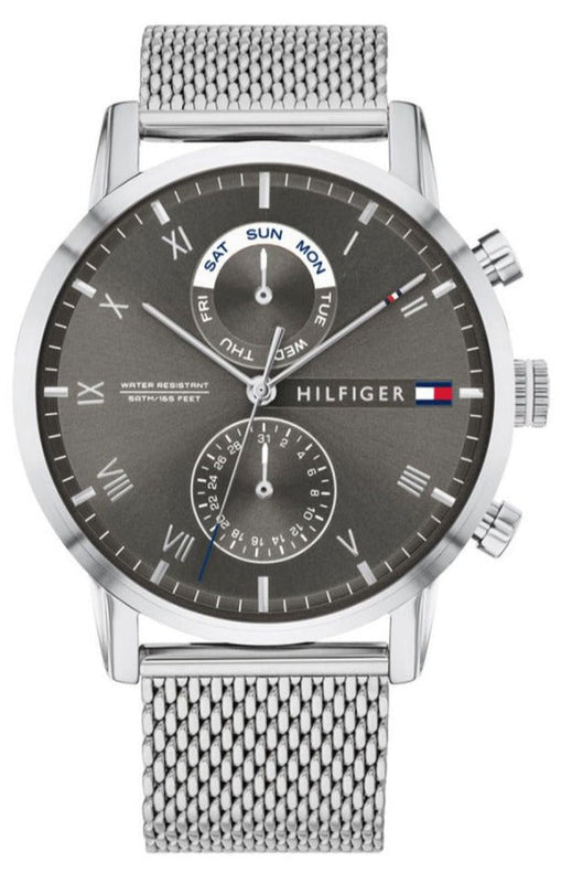 Tommy Hilfiger Kane Black Dial Silver Mesh Bracelet Watch for Men - 1710402 Authentic Buy Shop Now
