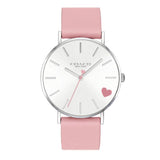 Coach Perry Silver Dial Pink Leather Strap Watch for Women - 14503516 Authentic Buy Shop Now
