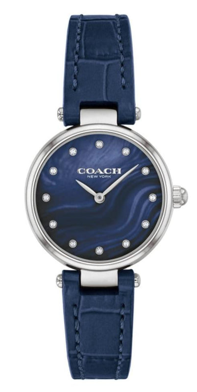 Coach Park Navy Blue Dial Navy Blue Leather Strap Watch for Women - 14503535 Authentic Buy Shop Now