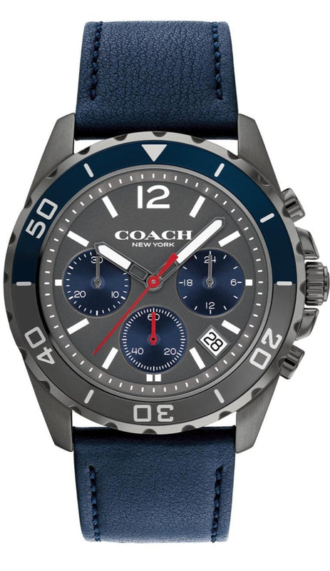 Coach Kent Grey Dial Blue Leather Strap Watch for Men - 14602558 Authentic Buy Shop Now