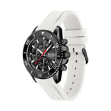 Hugo Boss Admiral Chronograph Black Dial White Rubber Strap Watch for Men - 1513966 Authentic Buy Shop Now