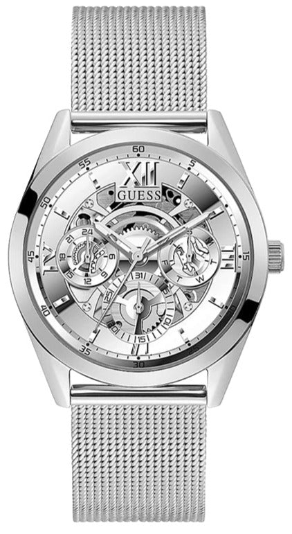 Guess Tailor Multifunction Silver Dial Silver Mesh Bracelet Watch for Men - GW0368G1 Authentic Buy Shop Now