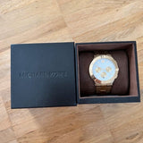 Michael Kors Wyatt Chronograph White Dial Gold Steel Strap Watch For Women - MK5933 Authentic Buy Shop Now
