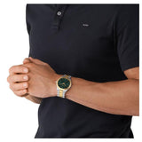 Michael Kors Slim Runway Quartz Green Dial Two Tone Steel Strap Watch for Women - MK9149 Authentic Buy Shop Now