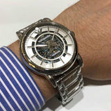 Emporio Armani Meccanico Automatic Silver Dial Silver Steel Strap Watch for Men - AR60006 Authentic Buy Shop Now