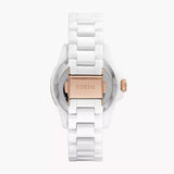 Fossil FB-01 Analog White Dial White Ceramic Strap Watch for Women - CE1107 Authentic Buy Shop Now