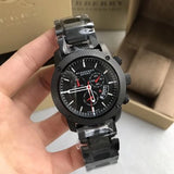 Burberry Sport Chronograph Black Dial Black Steel Strap Watch for Men - BU7703 Authentic Buy Shop Now