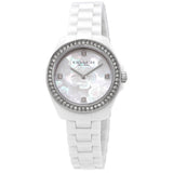 Coach Preston Mother of Pearl Dial White Steel Strap Watch for Women - 14503661 Authentic Buy Shop Now