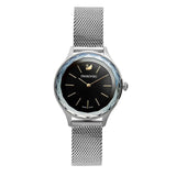 Swarovski Octea Nova Black Dial Silver Mesh Bracelet Watch for Women - 5430420 Authentic Buy Shop Now