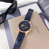 Tommy Hilfiger Weston Chronograph Blue Dial Blue Leather Strap Watch For Men - 1710503 Authentic Buy Shop Now