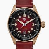 Tag Heuer Autavia Calibre 5 Chinese New Year Maroon Dial Maroon Leather Strap Watch for Men - WBE5193.FC8300 Authentic Buy Shop Now