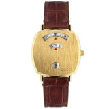Gucci Grip Quartz Gold Dial Maroon Leather Strap Watch For Women - YA157402 Authentic Buy Shop Now