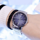 Emporio Armani Renato Blue Dial Silver Steel Strap Watch For Men - AR2472 Authentic Buy Shop Now