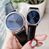 Movado Museum Blue Dial Black Leather Strap Watch For Women - 2100010 Authentic Buy Shop Now
