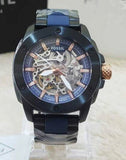 Fossil Modern Machine Automatic Skeleton Blue Dial Two Tone Steel Strap Watch for Men - ME3133 Authentic Buy Shop Now