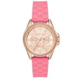 Michael Kors Mini Pilot Quartz Rose Gold Dial Pink Silicone Strap Watch For Women - MK7375 Authentic Buy Shop Now