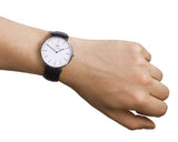 Daniel Wellington Classic Sheffield White Dial Black Leather Strap Watch For Men - DW00100020