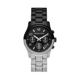 Michael Kors Runway Pavé Black Dial Two Tone Steel Strap Watch for Women - MK7433 Authentic Buy Shop Now
