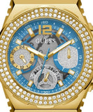 Guess Fusion Chronograph Blue Dial Blue Leather Strap Watch For Women - GW0553L3 Authentic Buy Shop Now