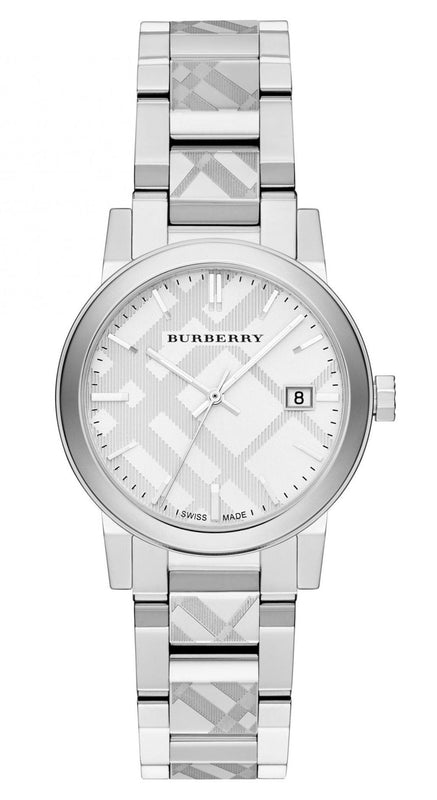 Burberry The City White Dial Silver Steel Strap Watch for Women - BU9144 Authentic Buy Shop Now