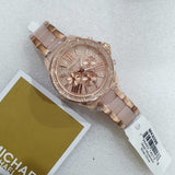 Michael Kors Wren Crystals Rose Gold Dial Rose Gold Steel Strap Watch for Women - MK6096 Authentic Buy Shop Now
