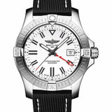 Breitling Avenger Automatic GMT 43 White Dial Black Nylon Strap Watch for Men - A32397101A1X1 Authentic Buy Shop Now
