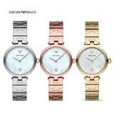 Emporio Armani Arianna White Mother of Pearl Dial Rose Gold Steel Strap Watch For Women - AR11236 Authentic Buy Shop Now