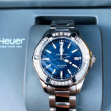 Tag Heuer Aquaracer Quartz Diamonds Blue Dial Silver Steel Strap Watch for Women - WAY131N.BA0748 Authentic Buy Shop Now