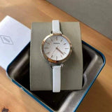 Fossil Classic Minute White Dial White Leather Strap Watch for Women - BQ3328 Authentic Buy Shop Now