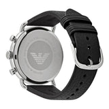Emporio Armani Aviator Chronograph Black Dial Black Leather Strap Watch For Men - AR11143 Authentic Buy Shop Now