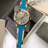 Burberry Heritage Gold Dial Blue Leather Strap Watch for Women - BU9112 Authentic Buy Shop Now