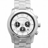 Michael Kors Runway Chronograph Silver Dial Silver Steel Strap Watch for Men - MK8060 Authentic Buy Shop Now