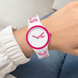 Lacoste Goa White Dial Two Tone Silicone Strap Watch for Woman - 2020106 Authentic Buy Shop Now