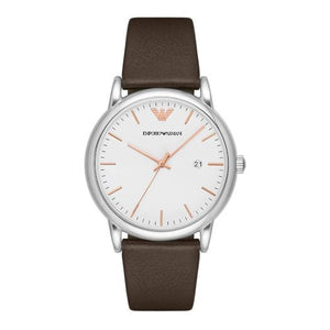 Emporio Armani Herren White Dial Brown Leather Strap Watch For Men - AR11103 Authentic Buy Shop Now